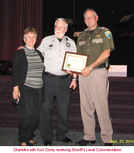 Curt got his commendation for volunteering at the jail