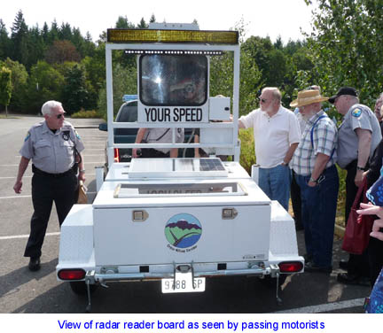 Reader board will be towed & placed for speed control